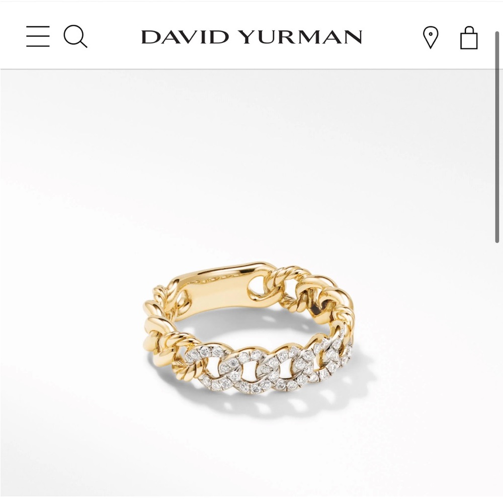David Yurman 18k Belmont Curb Link Band Ring